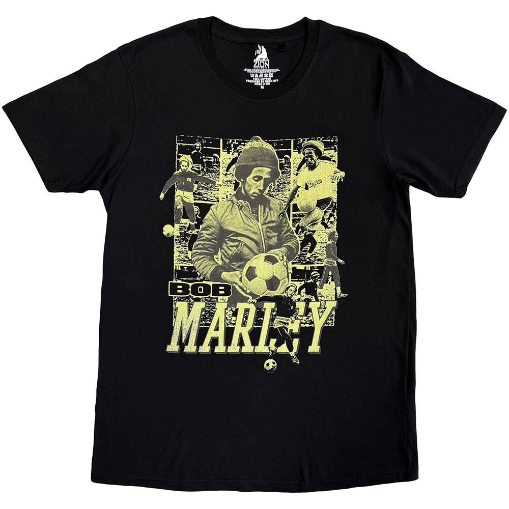 Bob Marley - Football Collage Heren Tshirt - Zwart
